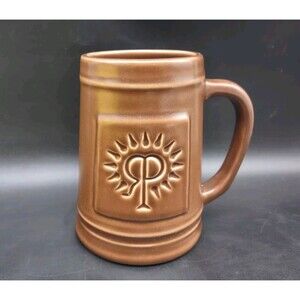 ROOKWOOD POTTERY 2013 Matte Brown 5" Stein Mug w/ Flame Logo #10135